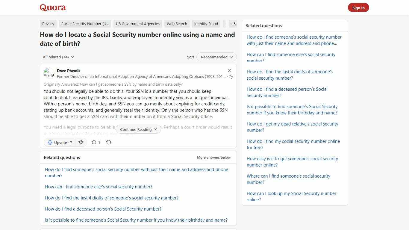How to locate a Social Security number online using a name and date of birth - Quora