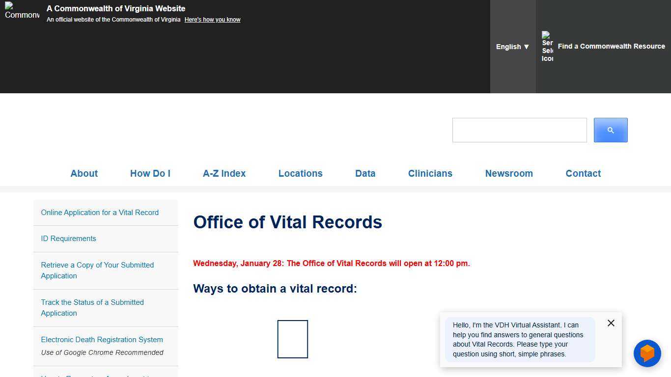 Office of Vital Records - Vital Records