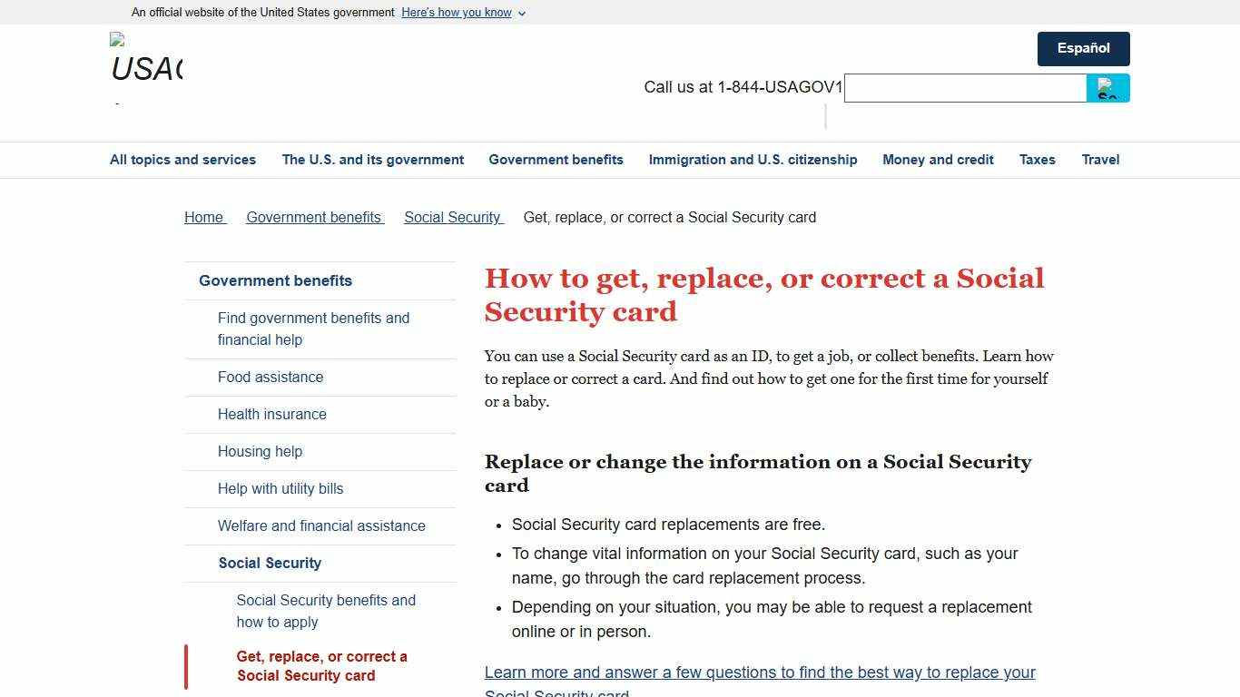 How to get, replace, or correct a Social Security card USAGov