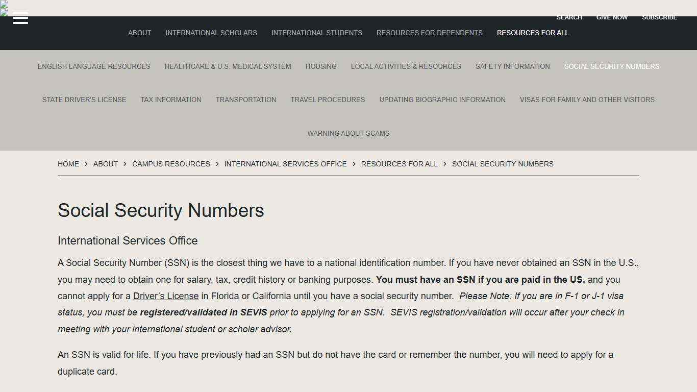 Social Security Numbers Scripps Research